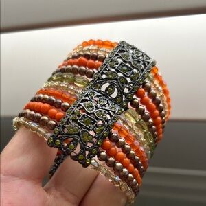 🖤90s SUPER RARE🔺Gloria Astolfo Multicolor Beaded Cuff Bracelet